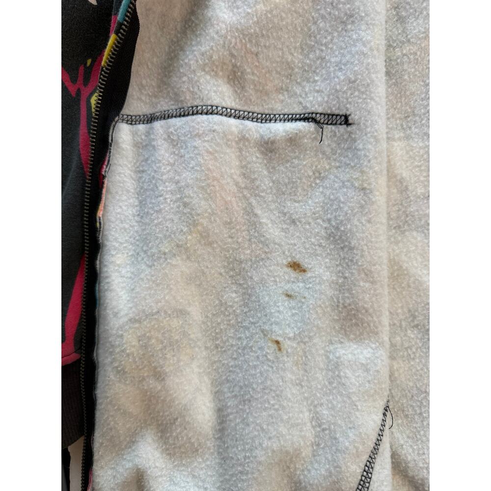 Volcom Big Monster Basic Zip Hoodie All Over Print Sherpa Lined XXL Skate Y2K - Picture 9 of 15